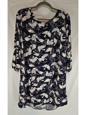 Old Navy Dress 3/4 Sleeve Floral with Birds Dress Size XL